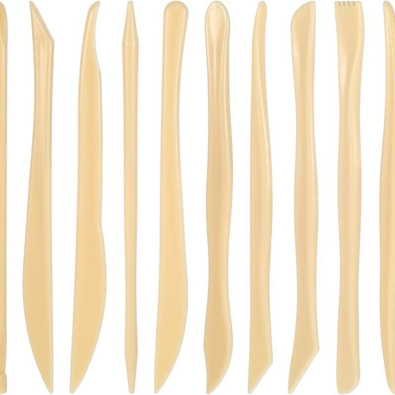 10PCS Double-Ended Clay Sculpting Tools, Plastic Polymer Clay Modeling Tools Ceramic Pottery Carving Tools for Cutting Embossing Smoothing Shaping Molding