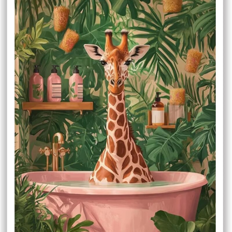 Paint by Numbers for Adults, Giraffe Paint by Numbers Kit for Adults, DIY Giraffe Paint by Numbers Kit for Home Wall Decor 16x20in