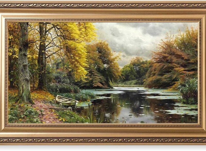 River Landscape 1903, by  Oil Painting Reproductions.  Print Stretched Framed size: 36x22