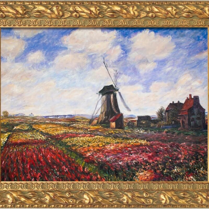 Wood Frame for 16x20 Canvas Paintings, Finished 16x20 Gold Frame for Oil Painting Art Prints, Antique Ornate Picture Frame for Landscape Portrait Wall Decor (Empty Frame, No Backboard)