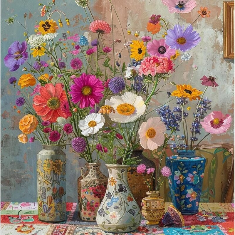 Paint by Numbers Kit for Adults Beginner, Flowers Adult Paint by Number Kits on Canvas, DIY Acrylic Watercolor Oil Paint by Number for Adults for Home Decor Gift 16x20 Inch